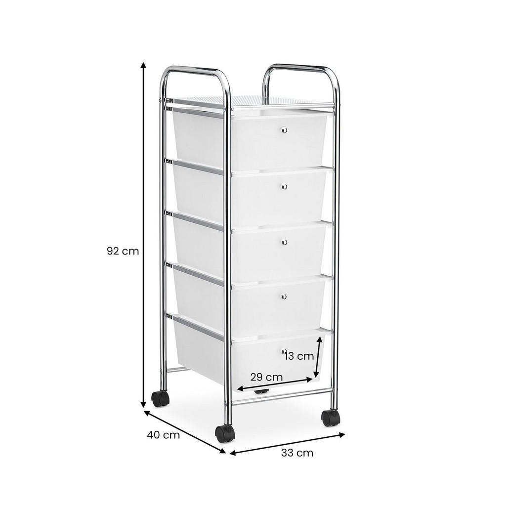 Thumbnail - Idimex Badrollwagen, Transparent, Kunststoff, Metall, Mode, 33x92x40 cm, Badezimmer, Badezimmerregale, Badregale