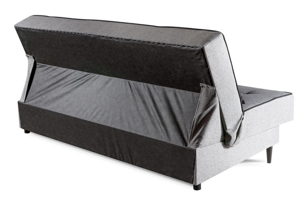 SCHLAFSOFA BONITO, Sofa mit Schlaffunktion und Bettkasten, Farbe: Grau, Velourstoff - Grau, Textil (199/91/91cm) - Sepro Meble