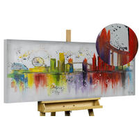 OLEJOMAĽBA 120/60 cm, Mesto a architektúra - sivá, drevo/textil (120/60cm) - KUNSTLOFT