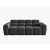 SOFA Lisa aus Samt dunkelgrau 3 Sitzplätze - Dunkelgrau, Textil (101/77/216cm) - Micadoni