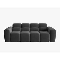 SOFA Lisa aus Samt dunkelgrau 3 Sitzplätze - Dunkelgrau, Textil (101/77/216cm) - Micadoni