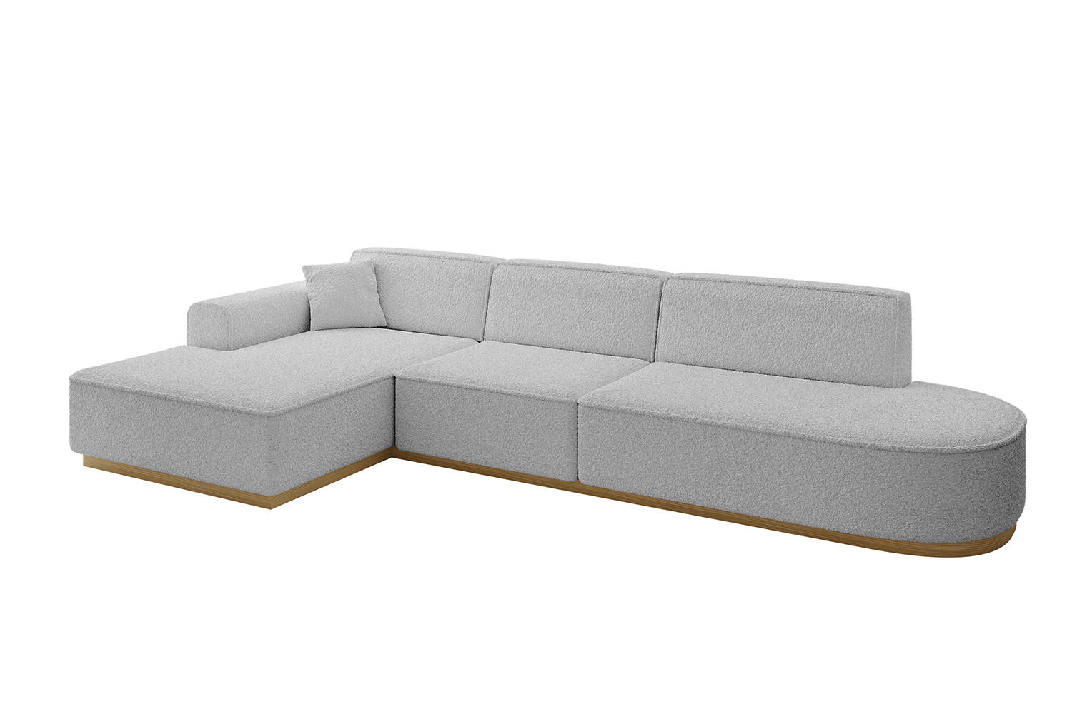 ECKSOFA Ottomane Links IREA-L2-v2 - 327x165x80 cm Hellgrau - Hellgrau, Holzwerkstoff/Textil (327/165cm) - ALTDECOR