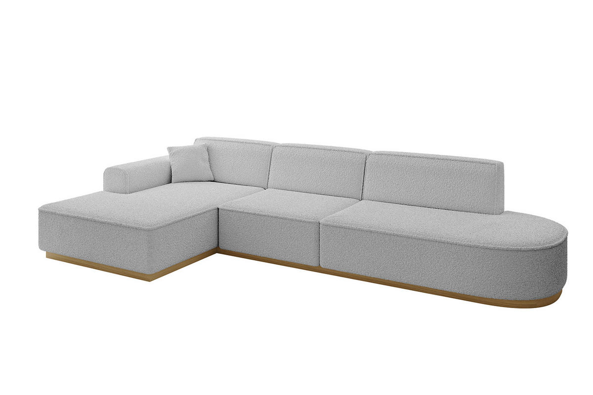 ECKSOFA Ottomane Links IREA-L2-v2 - 327x165x80 cm Hellgrau - Hellgrau, Holzwerkstoff/Textil (327/165cm) - ALTDECOR