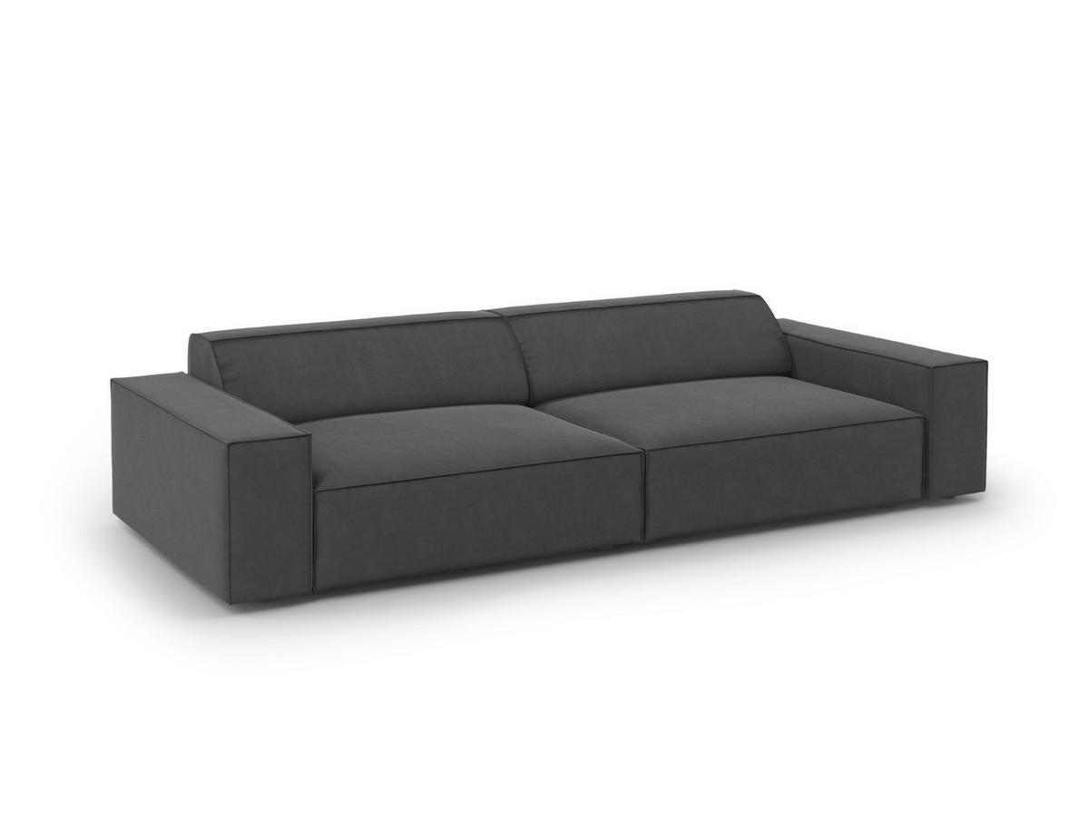 SOFA Jodie aus Samt grau 3 Sitzplätze - Grau, Textil (102/70/204cm) - Micadoni