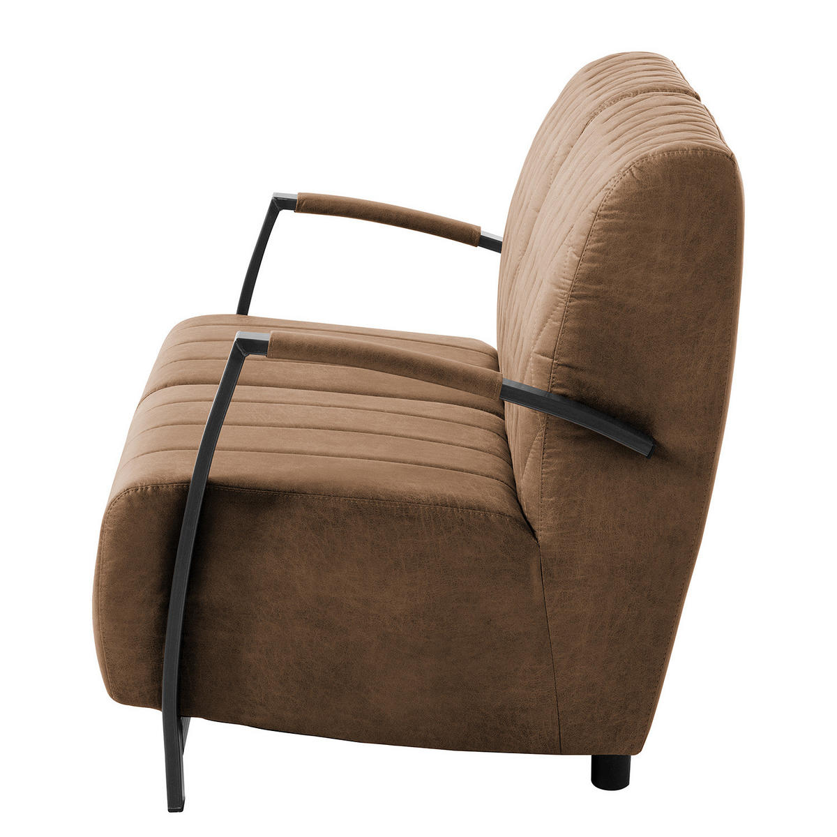 2-SITZER SOFA - Antiklederlook - Schlammfarben, Textil (114/83/83cm) - home24