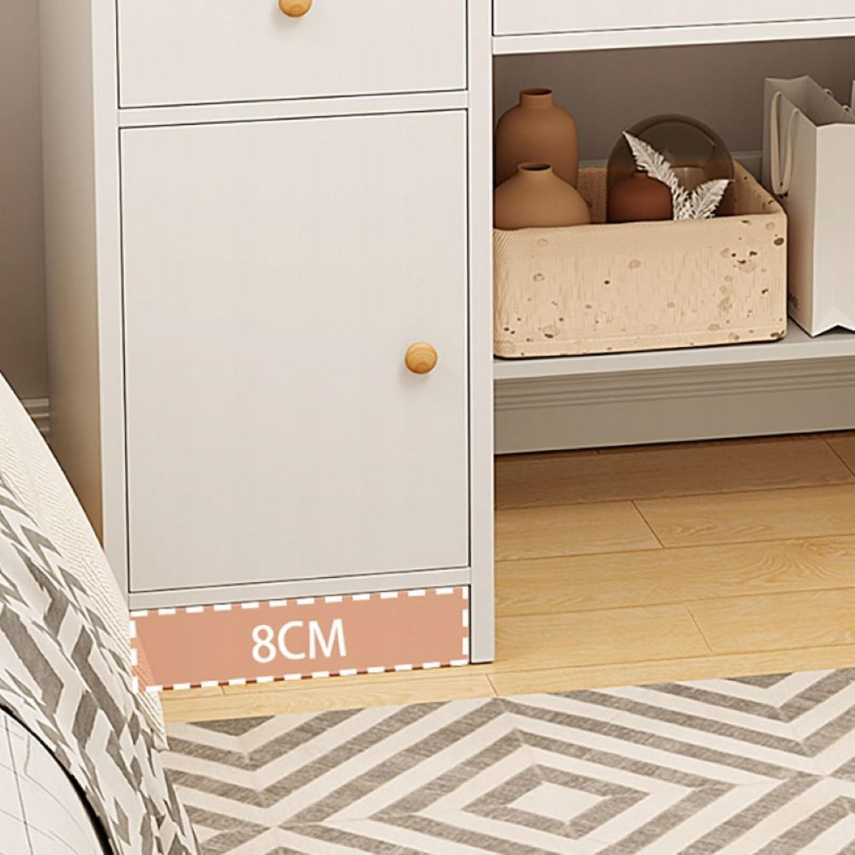 SCHMINKTISCH, weiß 80/34/125 cm - Weiß, Kunststoff (34/125/80cm) - Rebiko