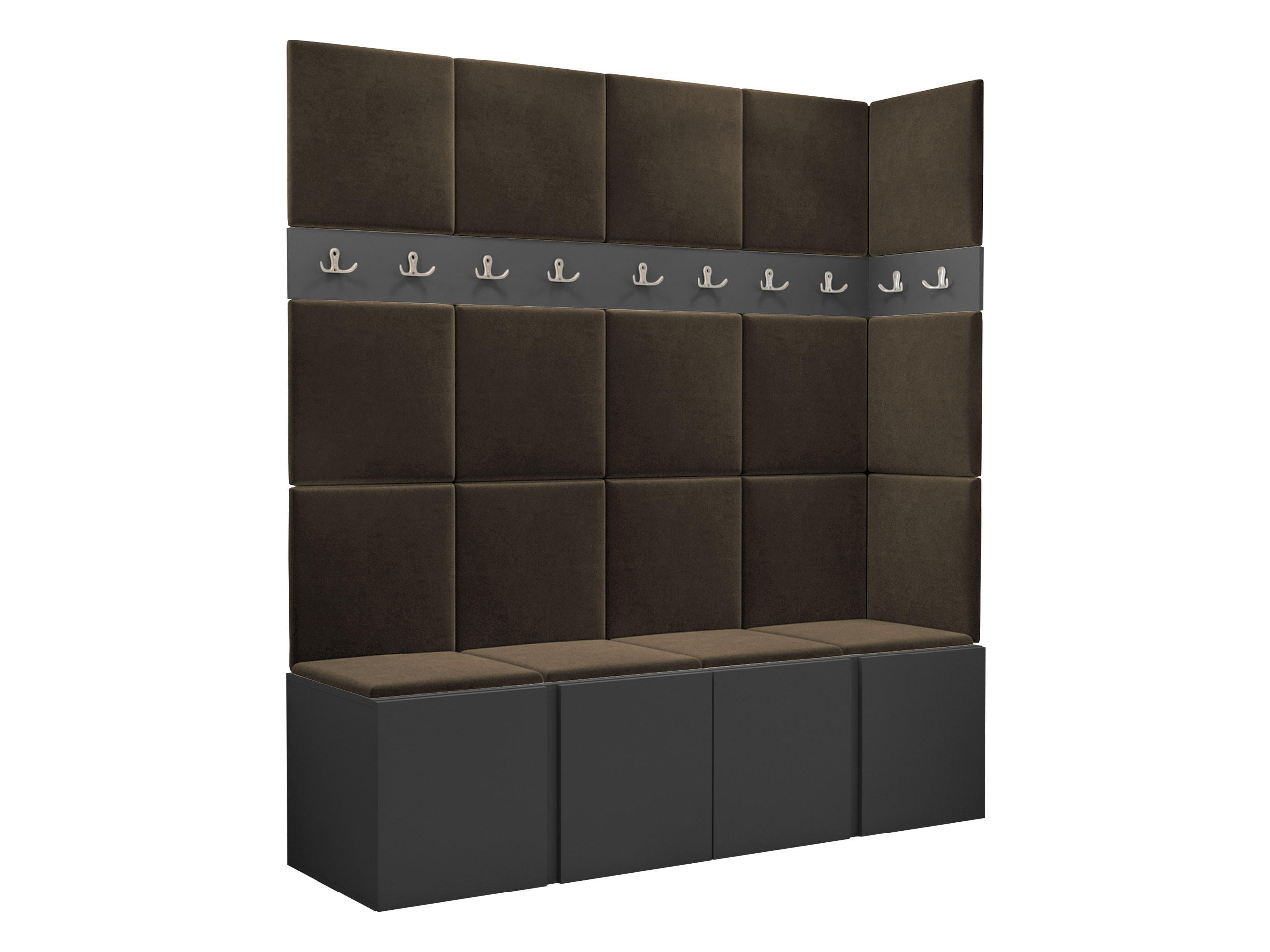 Mirjan24 Garderoben-Set Graphit, Braun 168x186x46 cm