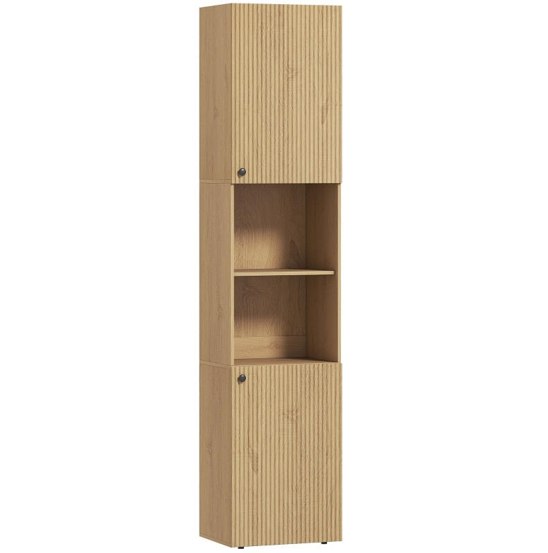 HOCHSCHRANK 40/31/182 cm aus Holz mit verstellbaren Einlegeböden Eichefarben - Eichefarben, Holzwerkstoff (40/182/31cm) - Modenvie