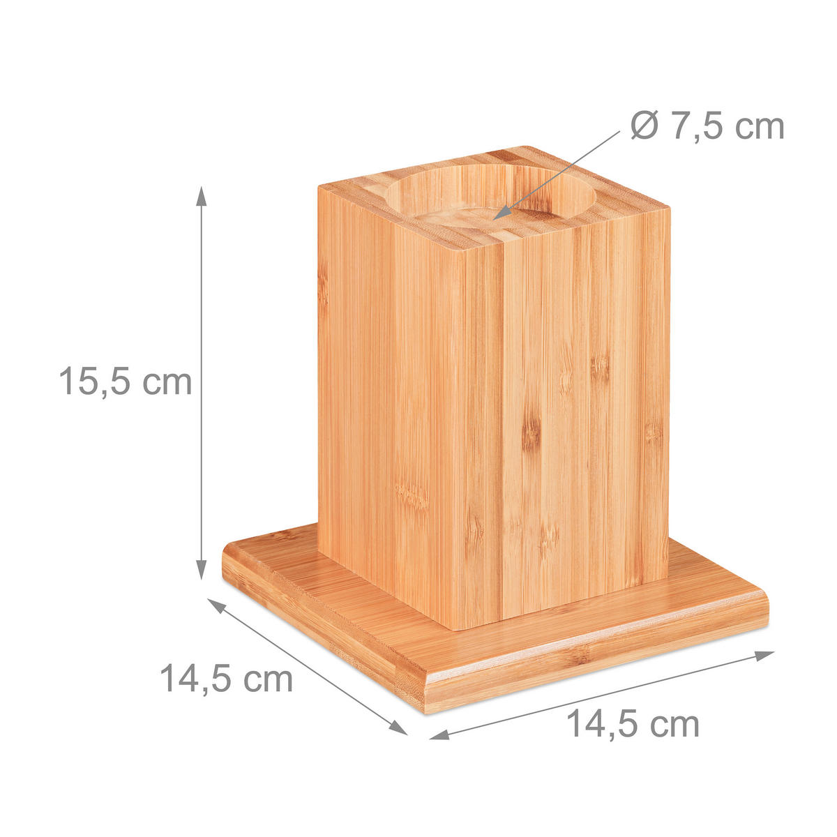 4XMÖBELERHÖHER - Hellbraun, Holz (14.5/15.5/14.5cm) - Relaxdays
