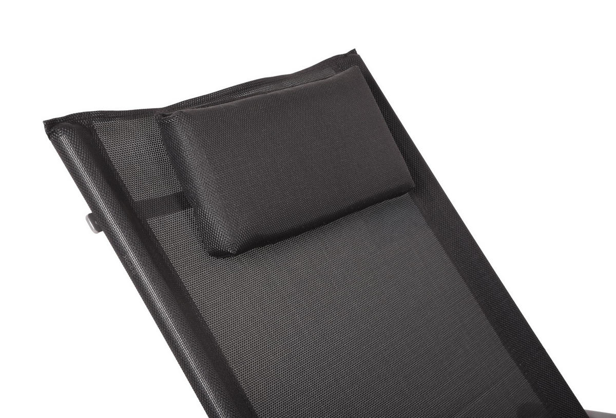 SCHAUKELLIEGE Anika Stahl Schwarz Kunststoff Sonnenliege - Schwarz, Kunststoff (62/89/160cm) - DELUKE