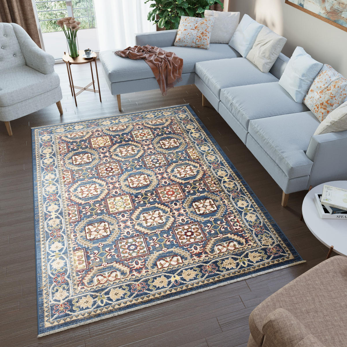 TEPPICH RIVIOLI Blau 240/330 cm - Blau, Textil (240/330cm) - Tapiso