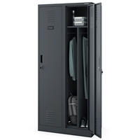 UMKLEIDESCHRANK Spind WIEN 2 Abteile 180x80x50cm Anthrazit - Anthrazit, Metall (80/180/50cm) - DELUKE