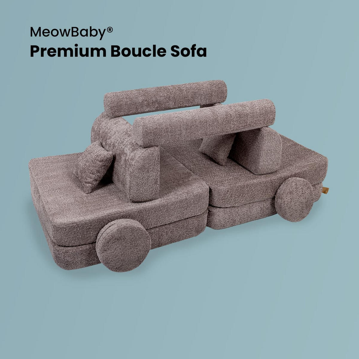 KINDERSOFA, Boucle, Weiß - Weiß, Textil (160/24/80cm) - MeowBaby
