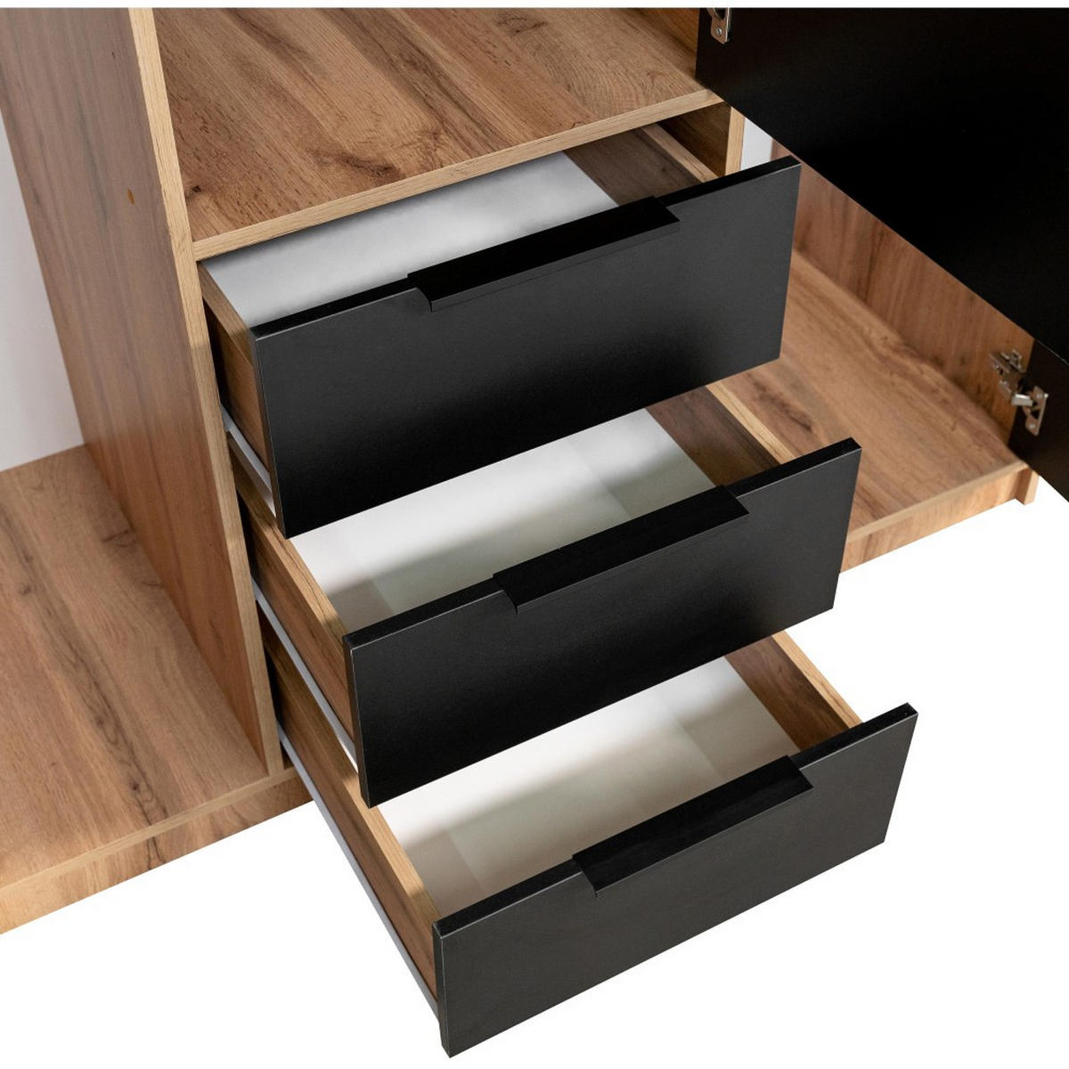 DREHTÜRENSCHRANK Bueno Lux mit 3 Türen und 3 Schubladen, eiche Wotan - Eiche Wotan, Holzwerkstoff (150/200/58cm) - Beautysofa