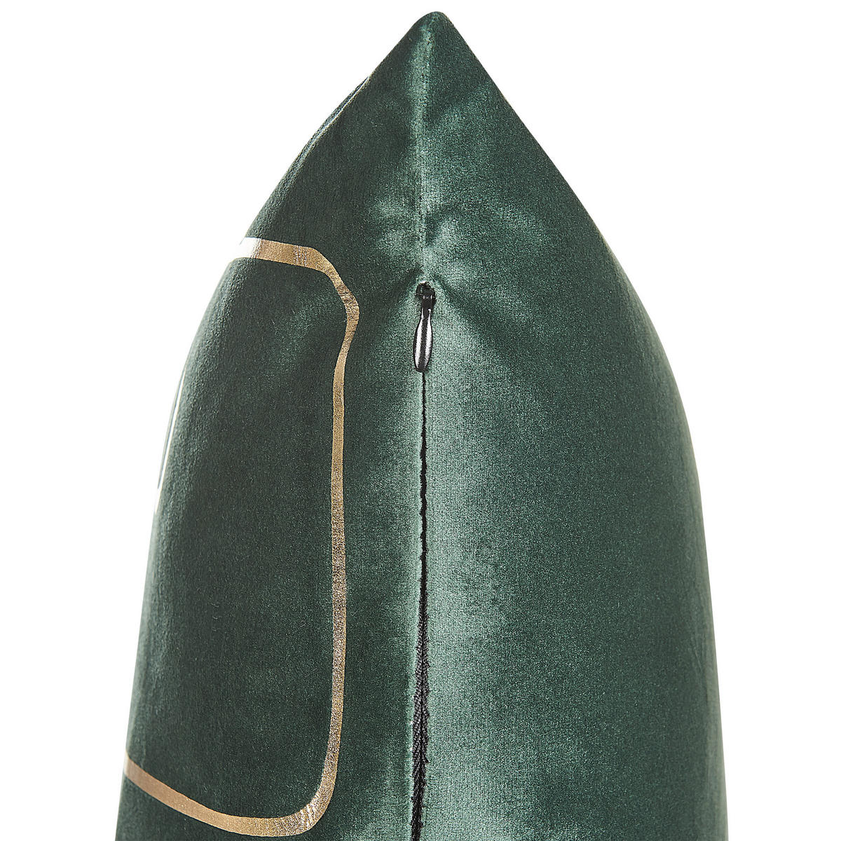 DEKOKISSEN 2er-Set Smaragdgrün 45/45 cm Philodendron - Smaragdgrün, Textil (45/45cm) - Beliani