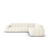 ECKSOFA rechts Kendal aus Samt leichtes beige 6 Sitzplätze - Creme, Textil (231/332cm) - Micadoni