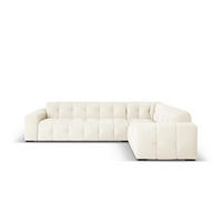 ECKSOFA rechts Kendal aus Samt leichtes beige 6 Sitzplätze - Creme, Textil (231/332cm) - Micadoni