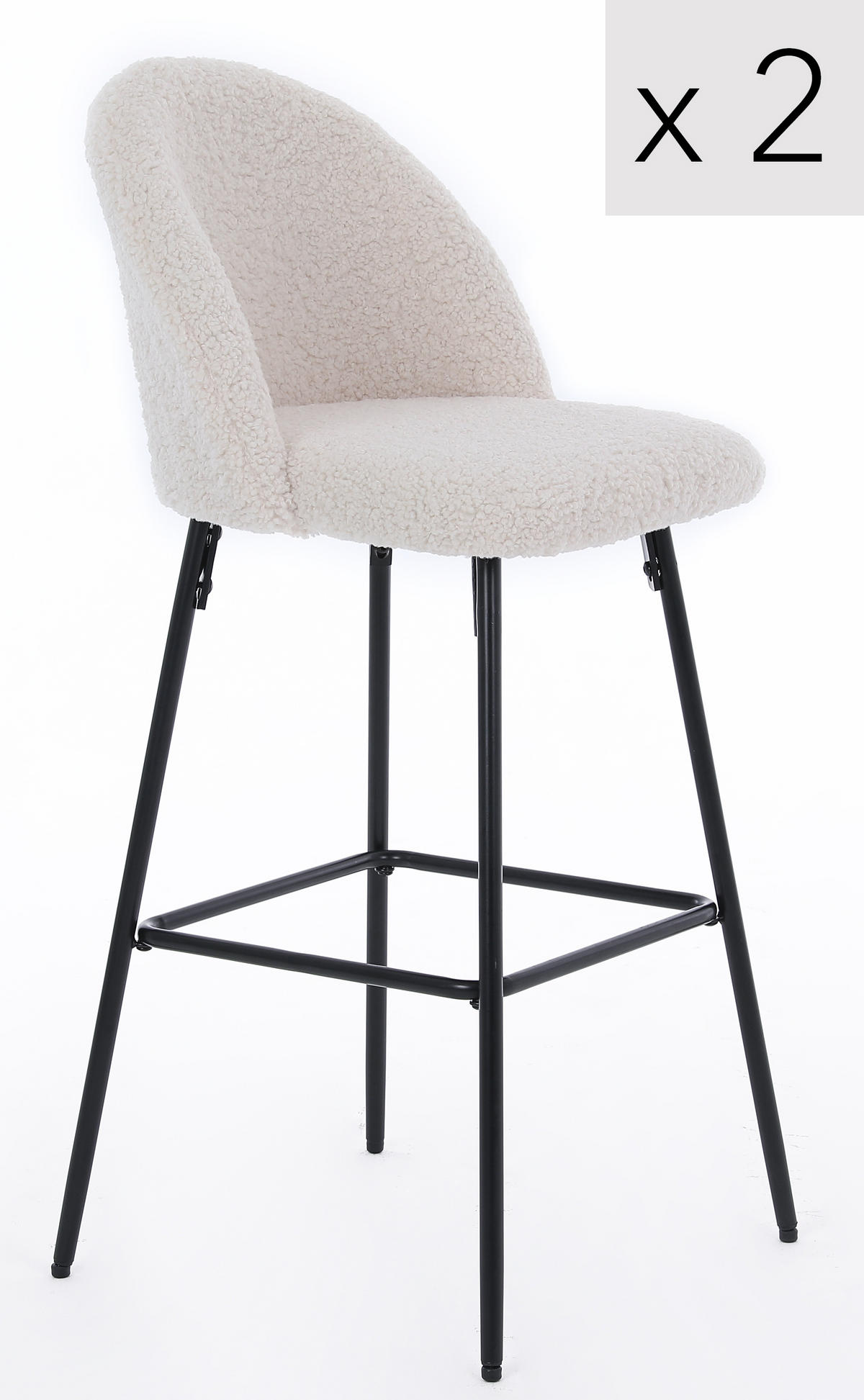 BARHOCKER 2er-Set Metall Weiß - Weiß, Metall (45/99/51cm) - Nordlys