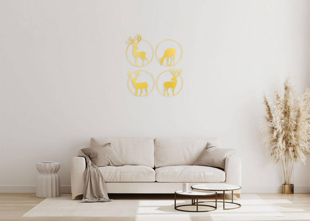 WANDDEKO Gold 86/72 cm - Goldfarben, Metall (1.31/72/6cm) - KUNSTLOFT