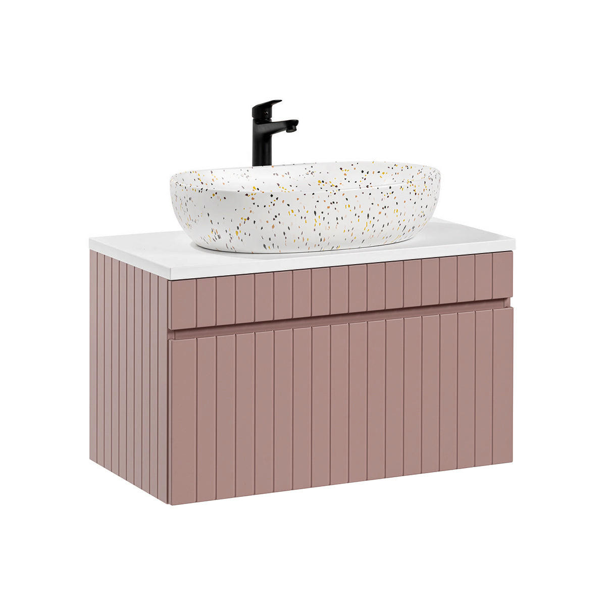 BADMÖBEL 80.4cm Zelie 2er-Set Rose - Pink, Holzwerkstoff (80.4/48/46cm) - Petits-meubles