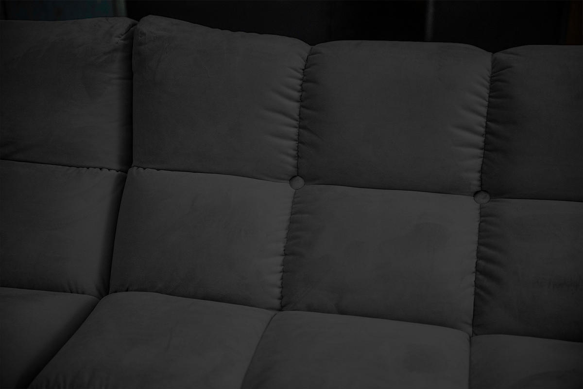 ECKSOFA VIVIEN Schwarz Velvet - Schwarz, Kunststoff/Textil (290/178cm) - KAWOLA