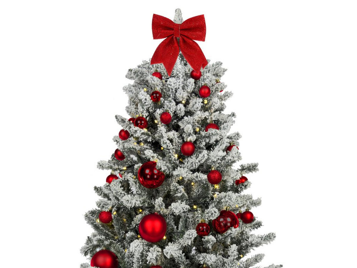 WEIHNACHTSBAUMSCHMUCK-SET ROTEWEIHNACHTEN 73-teilig, für Weihnachtsbäume 120–210 cm, inkl. Aufbewahrungsbox - Rot, Kunststoff/Textil (55/50/75cm) - LAALU