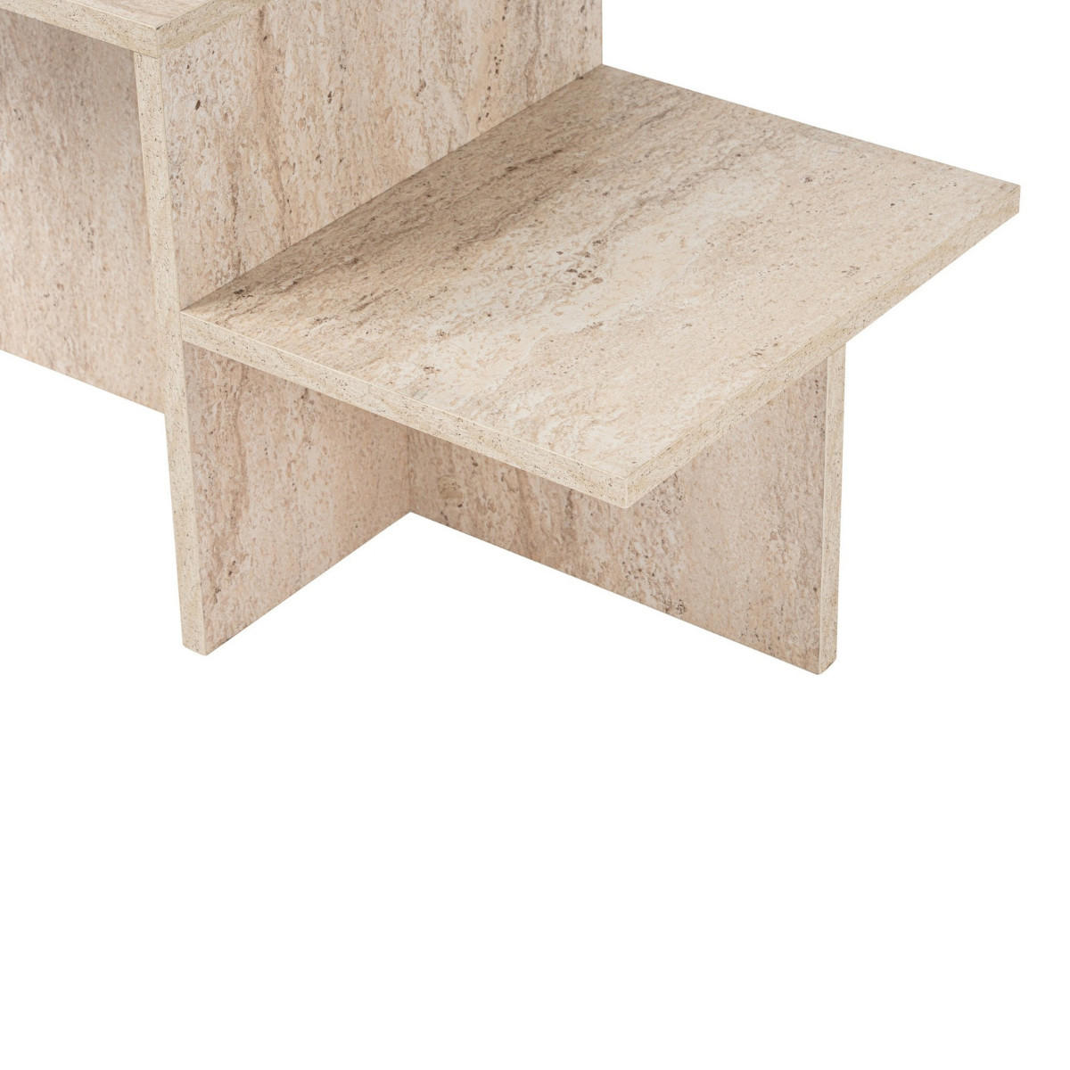 COUCHTISCH mit 2 Ebenen - harmony 77/40/40 cm - Sandfarben, Holzwerkstoff (77/40/40cm) - Calicosy