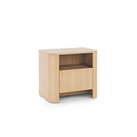 NACHTTISCH Fari Eiche Vincenza, mit Schublade - Hellbraun/Schwarz, Holzwerkstoff (58/52/39cm) - Bettso