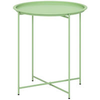 GARTENTISCH DE-07252 rund mit herausnehmbarem Tablett und klappbar Grün - Grün, Metall (46/46/53cm) - ComfortXL