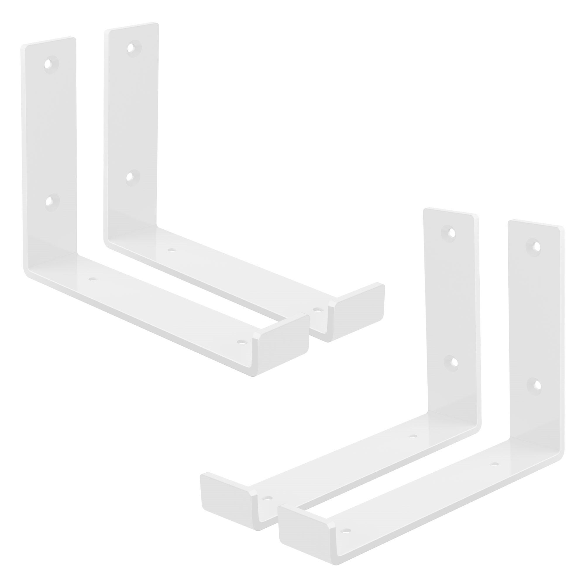 REGALHALTERUNG 2er Set - Weiß, Metall (14/4/20cm) - ML-DESIGN