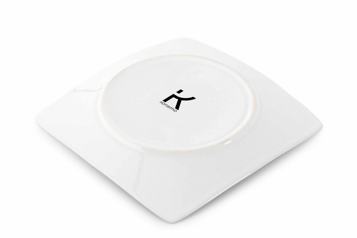 TELLERSET EPIRI Dessertteller 6 Personen 6-tlg - Weiß, Keramik (21cm) - KONSIMO®
