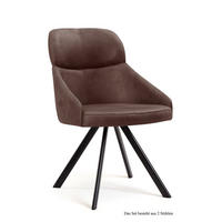 ESSZIMMERSTUHL drehbar (2er-Set) Diann 52x82x63 Schwarz/Braun - Schwarz/Braun, Kunststoff (63/82/52cm) - 58aufmkessel