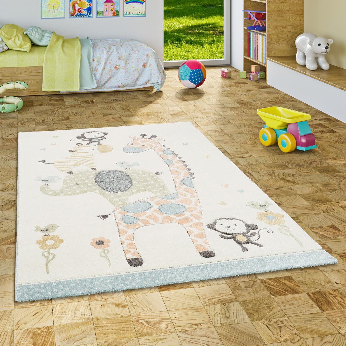 KINDER TEPPICH MAUI KIDS SAFARI TIERE - Multicolor, Textil (200/290cm) - Pergamon