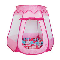 BÄLLEBAD - Rosa, Kunststoff/Textil (118/118/95cm) - Relaxdays