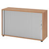 ROLLLADENSCHRANK - 2 Ordnerhöhen 40/120/74,8 cm in Nussbaumfarben/Silberfarben Bogengriff (Metall) - Silberfarben/Nussbaumfarben, Holzwerkstoff (120/74.8/40cm) - bümö