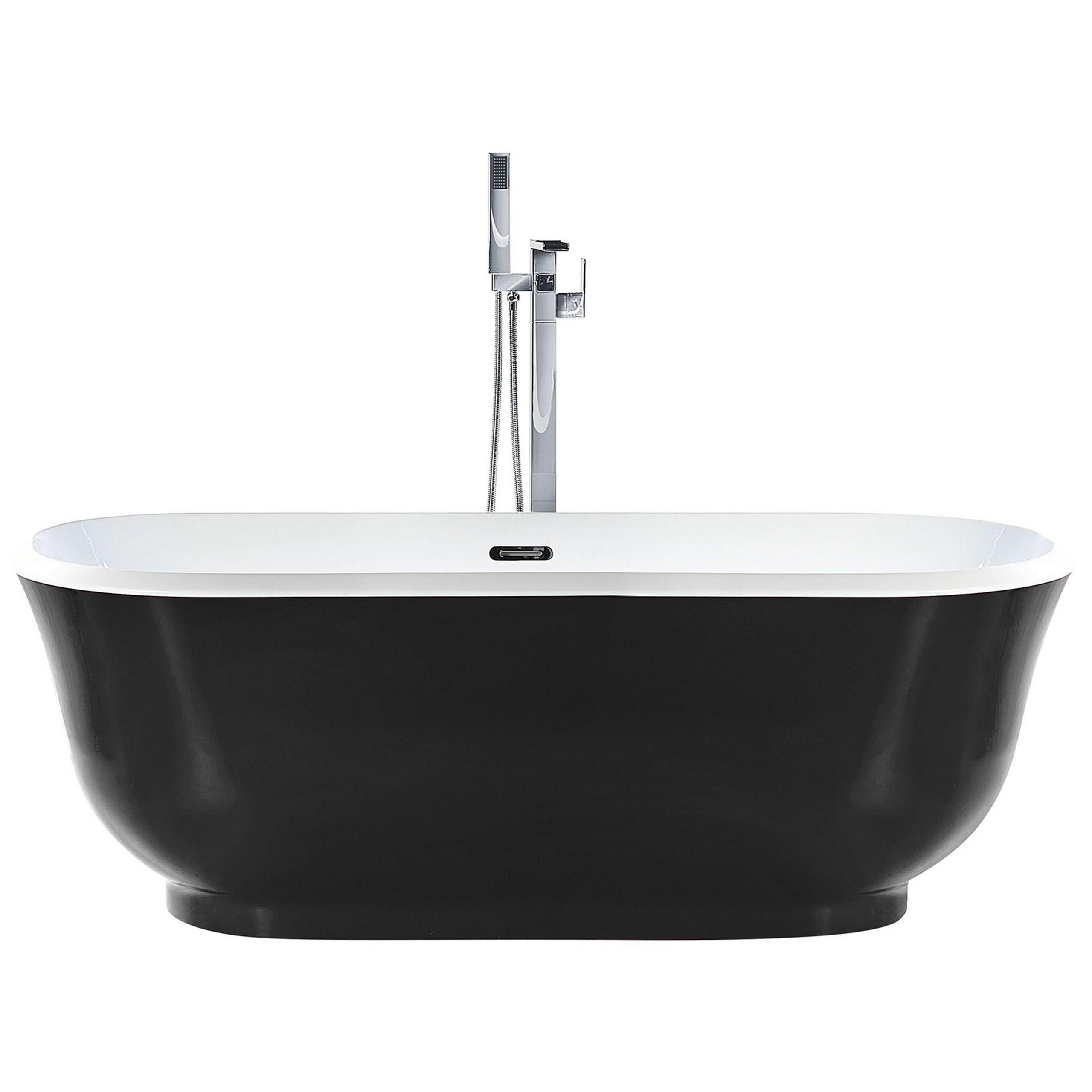 BADEWANNE FREISTEHEND 77x170x61 cm schwarz Tesoro - Schwarz, Kunststoff (77/61/170cm) - Beliani
