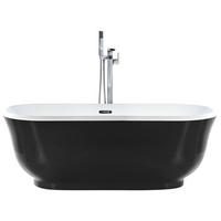 BADEWANNE FREISTEHEND 77x170x61 cm schwarz Tesoro - Schwarz, Kunststoff (77/61/170cm) - Beliani