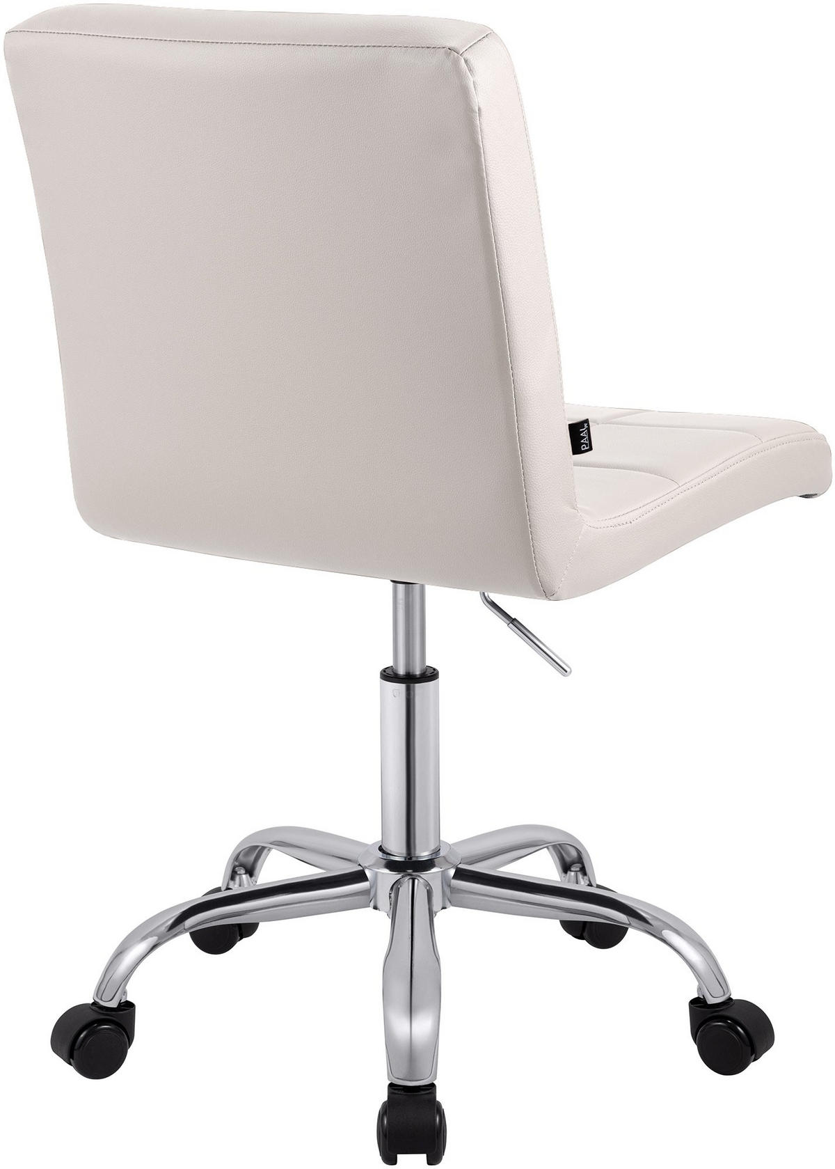 DREHSTUHL Lederlook Weiß - Chromfarben/Weiß, Textil/Metall (47/93/56cm) - CLP