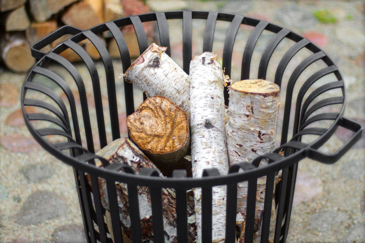 FEUERKORB Tennessee Stahl rund Ø 60 cm - Schwarz, Metall (60/52/60cm) - Mr. Deko