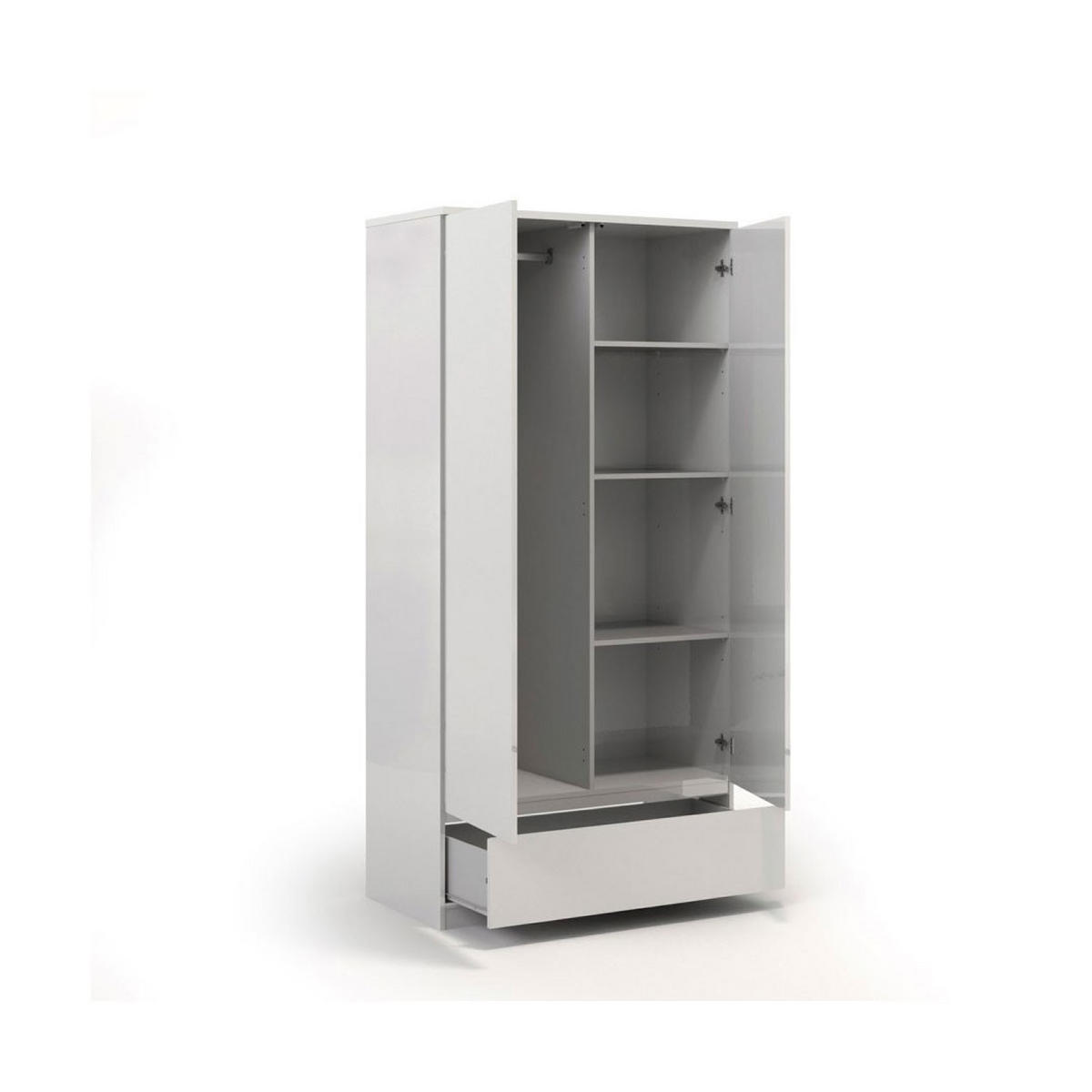 GARDEROBENSCHRANK weiß - Weiß, Holzwerkstoff (99/201/50cm) - ebuy24