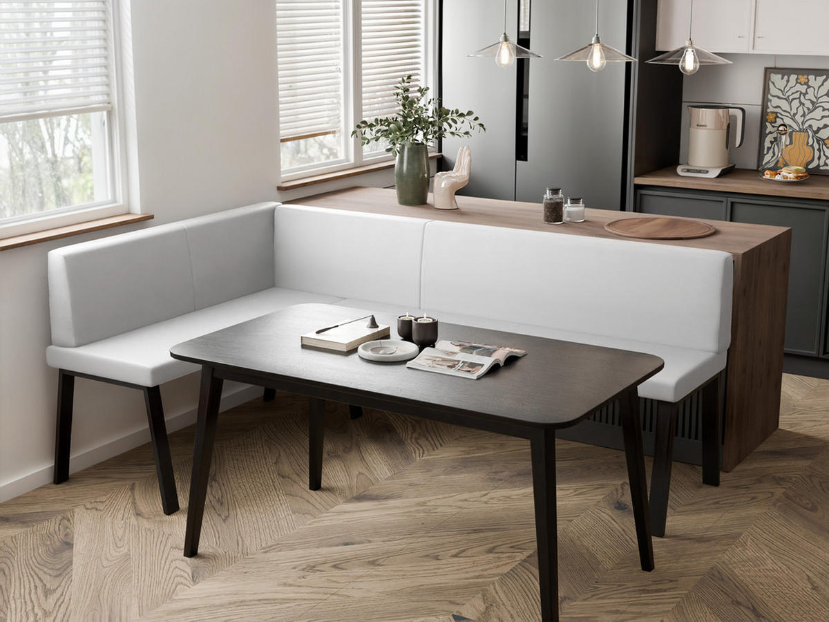 ECKBANK links MONO Y Kunstleder glatt, 128/168 cm Weiß - Weiß, Kunststoff/Textil (128/168cm) - Idohome
