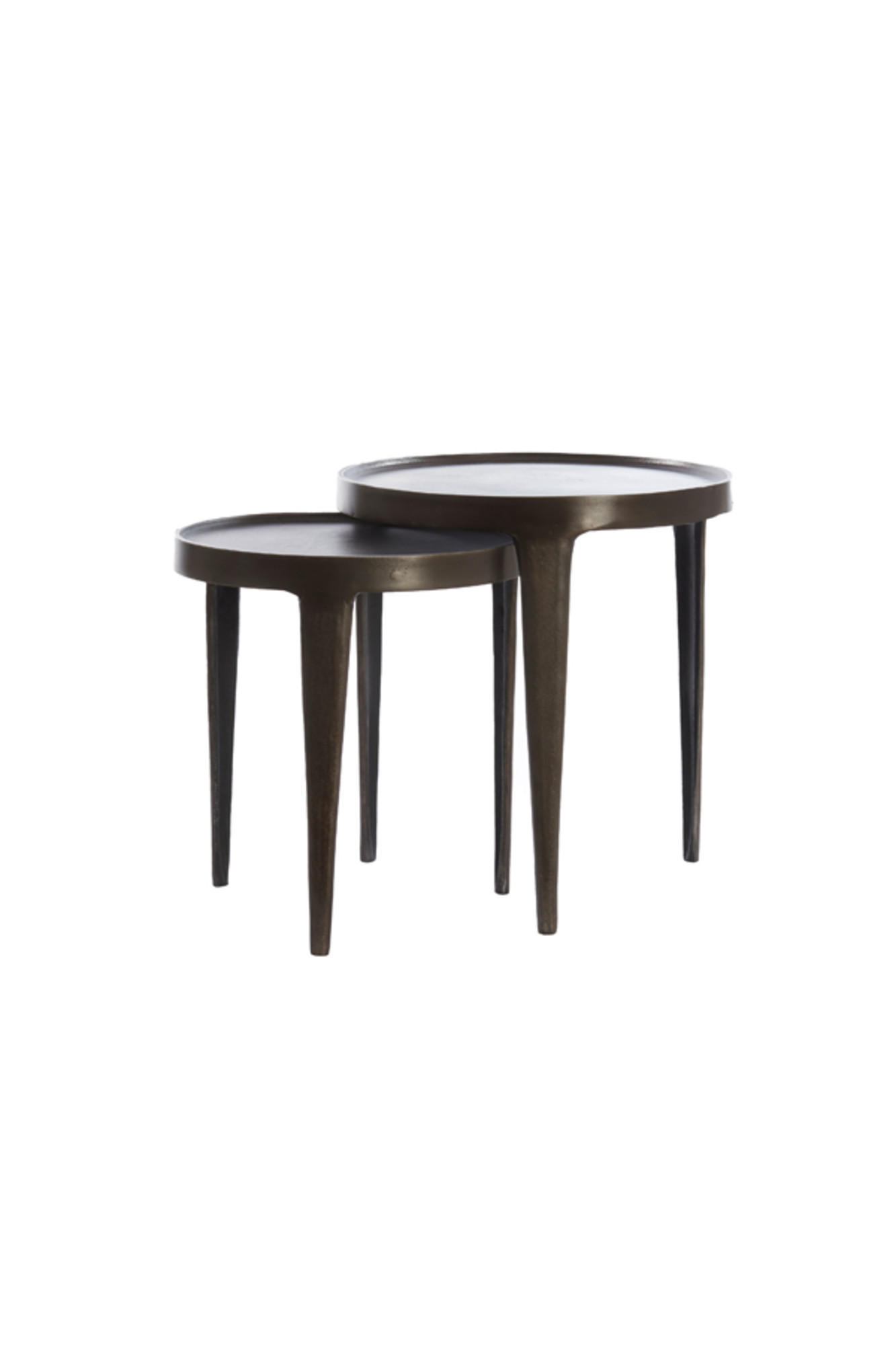 BEISTELLTISCH Tobias Braun Ø43/45,5 cm 2er-Set - Braun, Metall (43/43/45.5cm) - Light & Living