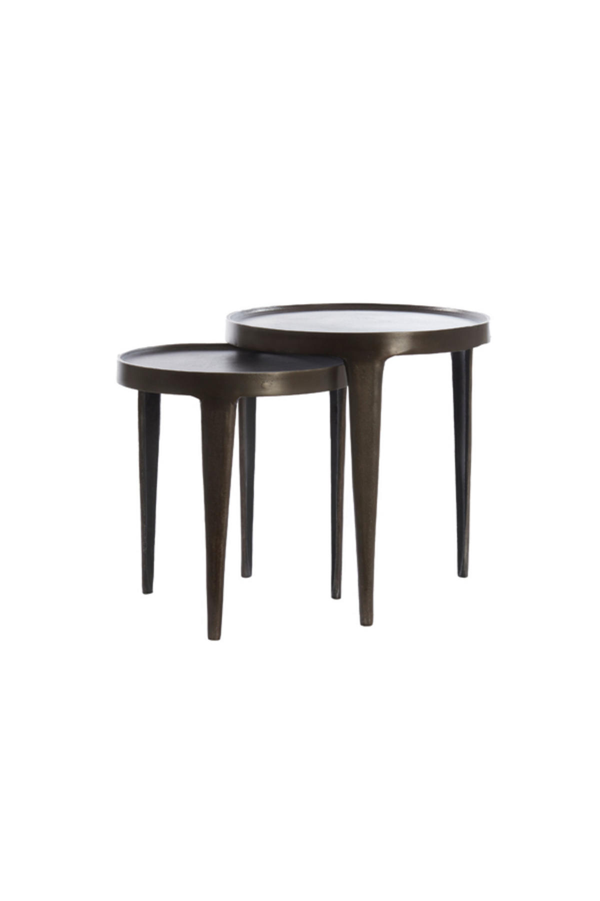 BEISTELLTISCH Tobias Braun Ø43/45,5 cm 2er-Set - Braun, Metall (43/43/45.5cm) - Light & Living