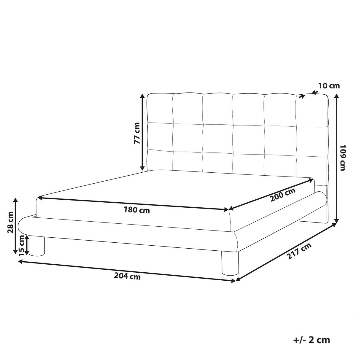 BETT mit Lattenrost 180/200 cm Cremeweiß Cressat - Weiß, Textil (180/200cm) - Beliani