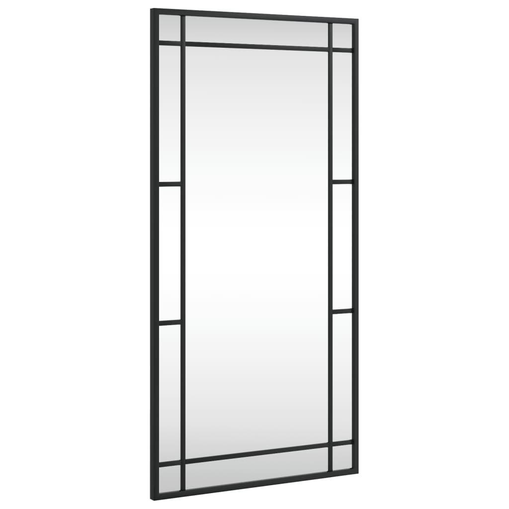 WANDSPIEGEL Schwarz 40/80 Cm Rechteckig Eisen - Schwarz, Metall (80/1.5/40cm) - vidaXL