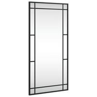 WANDSPIEGEL Schwarz 40/80 Cm Rechteckig Eisen - Schwarz, Metall (80/1.5/40cm) - vidaXL