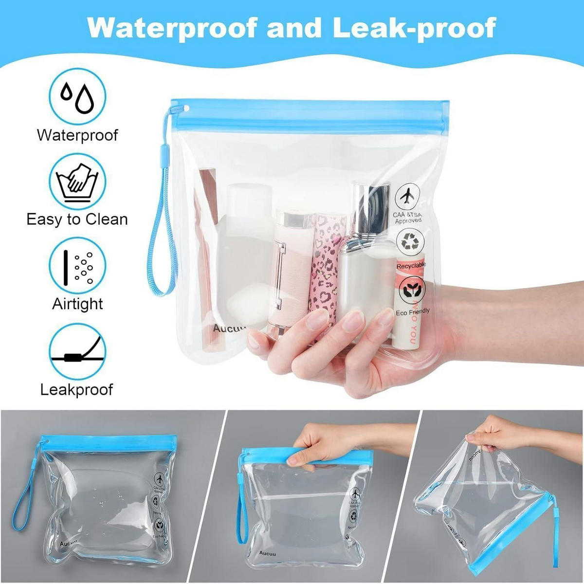 KULTURBEUTEL als Reise Kosmetiktasche, 4-teiliges Set - Transparent, Kunststoff (20/20/20cm)