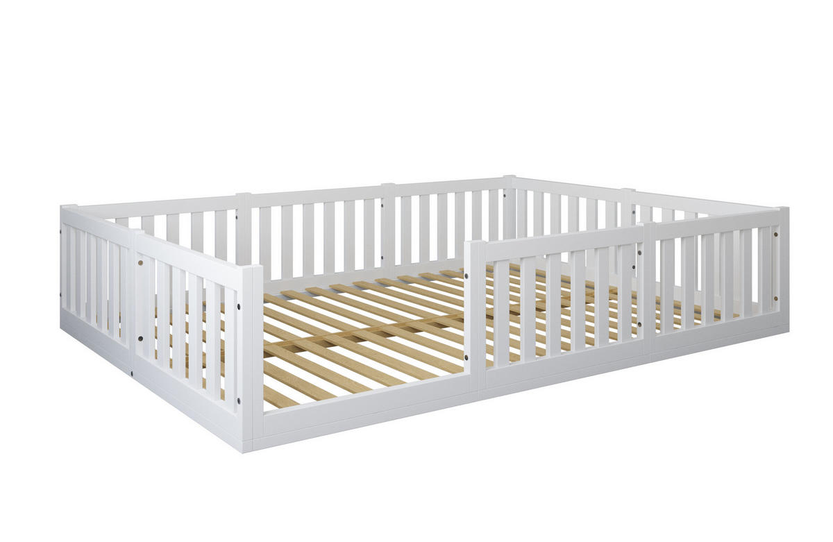 KINDERBETT Montessori 140cm - Weiß, Holz - kiki design
