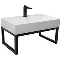 WASCHBECKEN Rea Konglomerat Goya 70 Cm+waschtischplatte - Weiß, Keramik (46/14/70cm) - REA