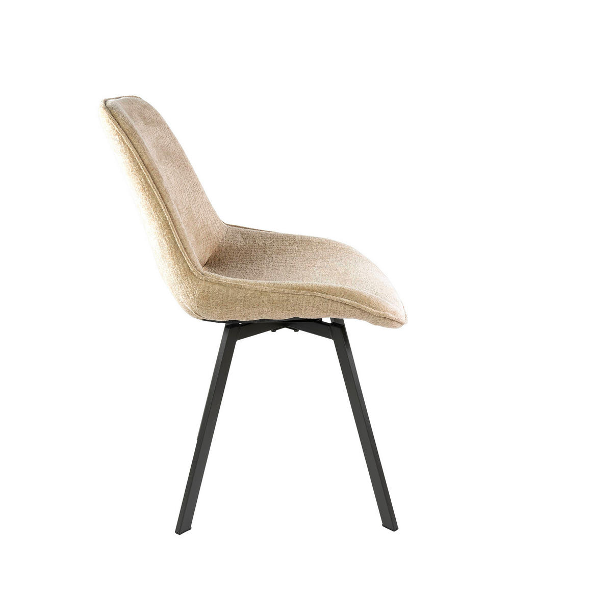 STUHL Swivel - Beige - 63/51/87 cm - 4er-Set - Beige, Textil (51/87/63cm) - Hoyz Collection